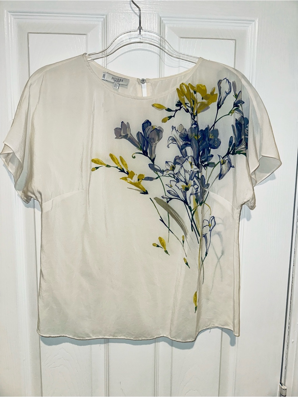 Hobbs of London Ivory Silk Printed Floral Top 4